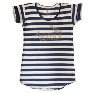 Victoria’s Secret Angel Women Short Sleeve Long T-shirt size XS, Blue & White